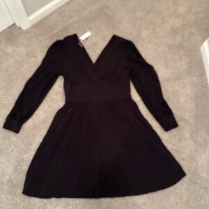 Trashy Diva Black V-Neck Bishop Sleeve Dress